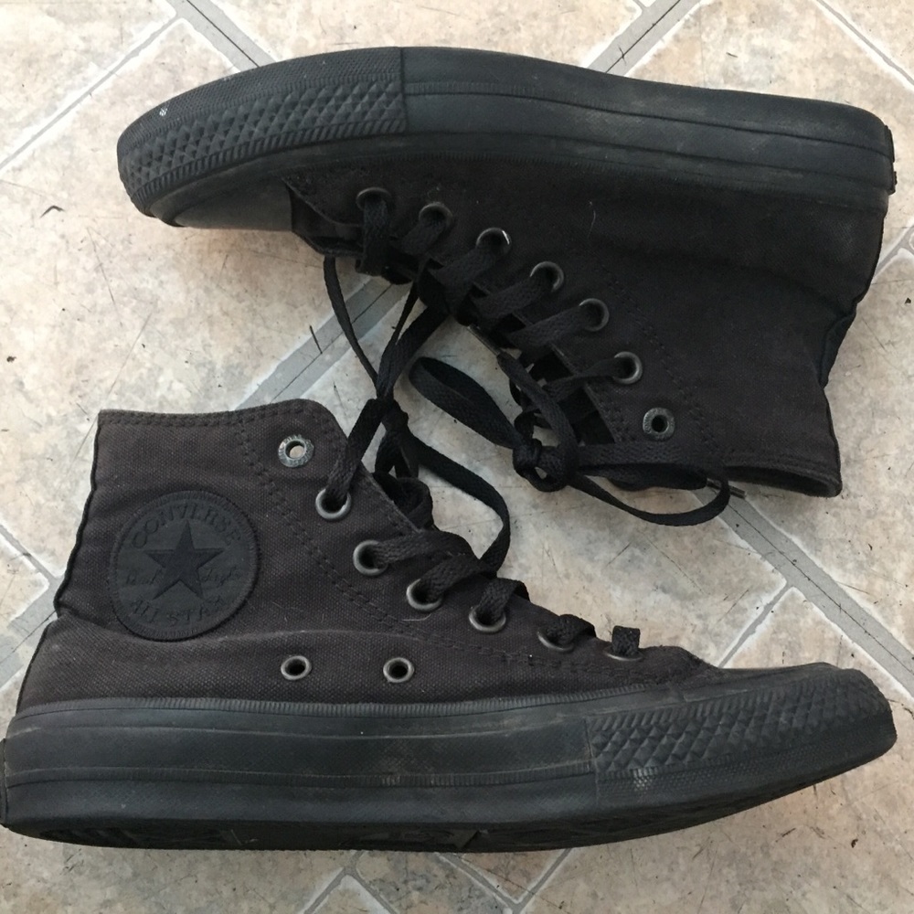 Converse Chuck Taylor II All Black High Tops Shoes